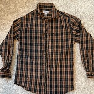 Carhartt Men's Plaid Button-Down Shirt in Brown, Black and Tan